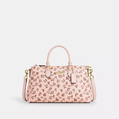 Georgia Satchel Bag With Rose Print