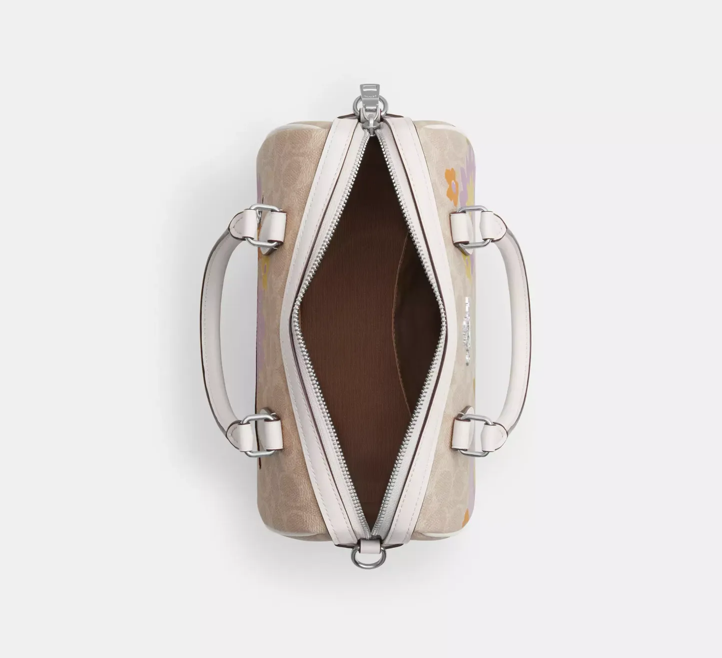 Rowan Satchel Bag In Signature Canvas With Floral Print
