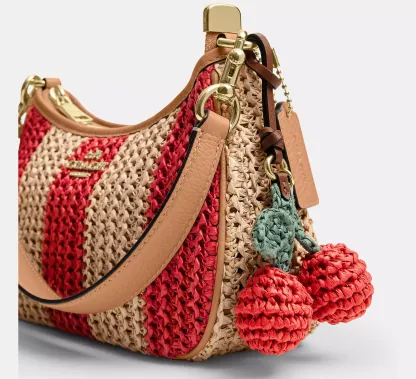 Teri Shoulder Bag With Stripes And Charm