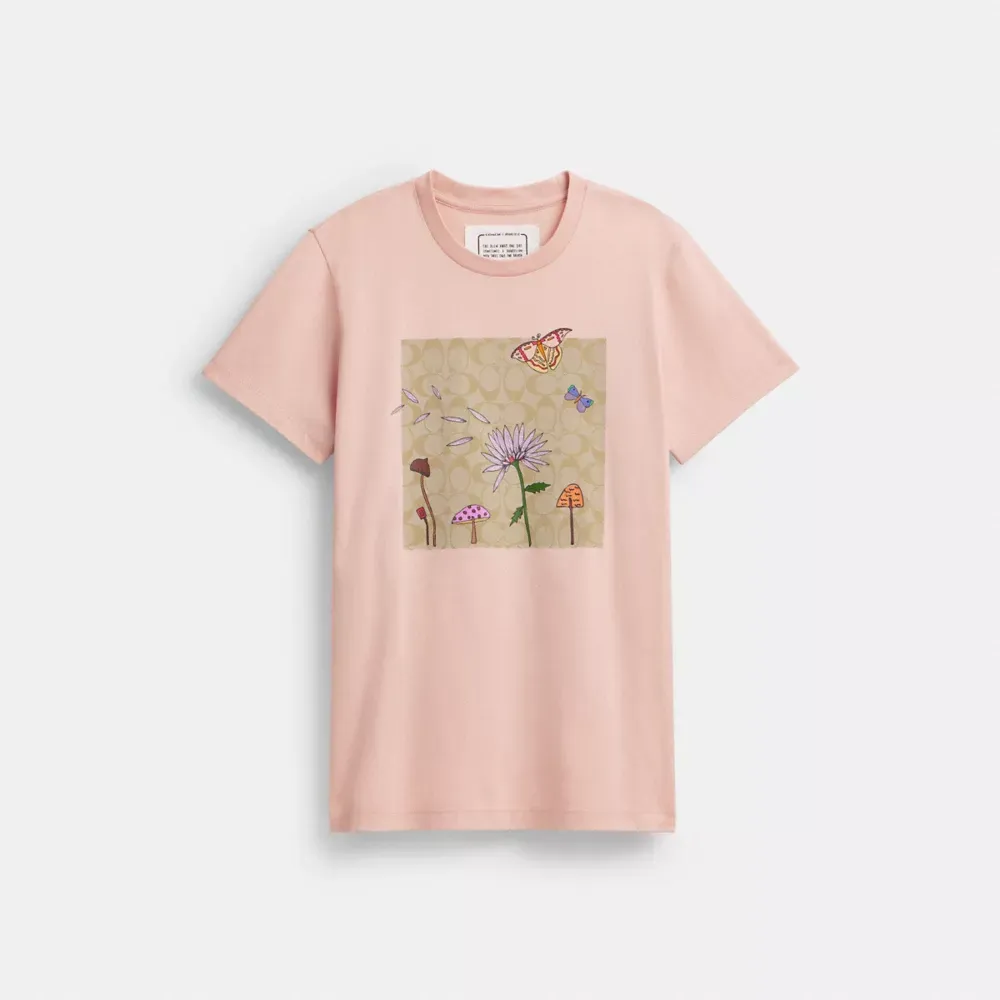 Cothtach X Observed By Us Florals Signature Square T Shirt In Organic Cotton