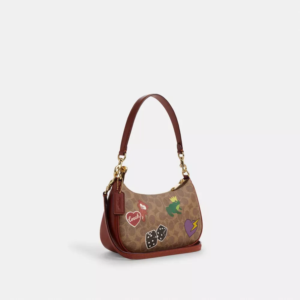 Teri Shoulder Bag In Signature Canvas With Sticker Print