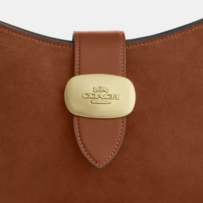 Eliza Shoulder Bag With Zipper Closure In Suede