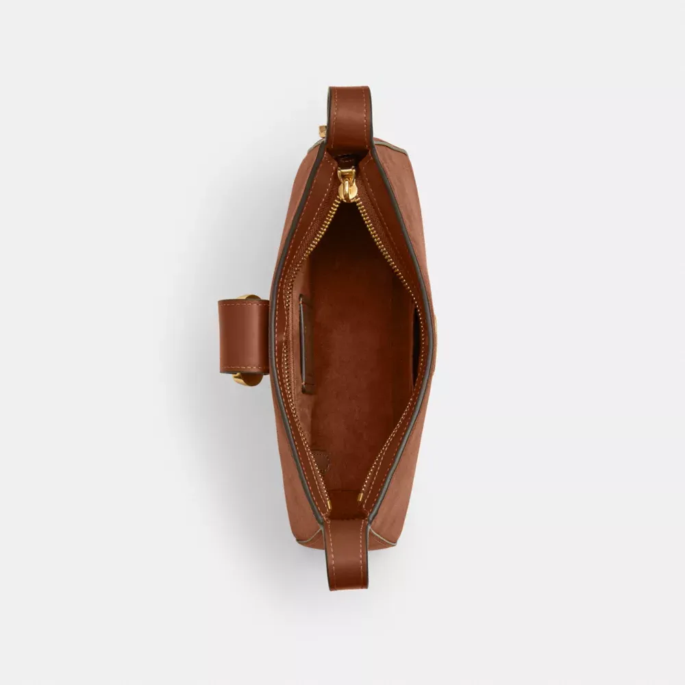 Eliza Shoulder Bag With Zipper Closure In Suede
