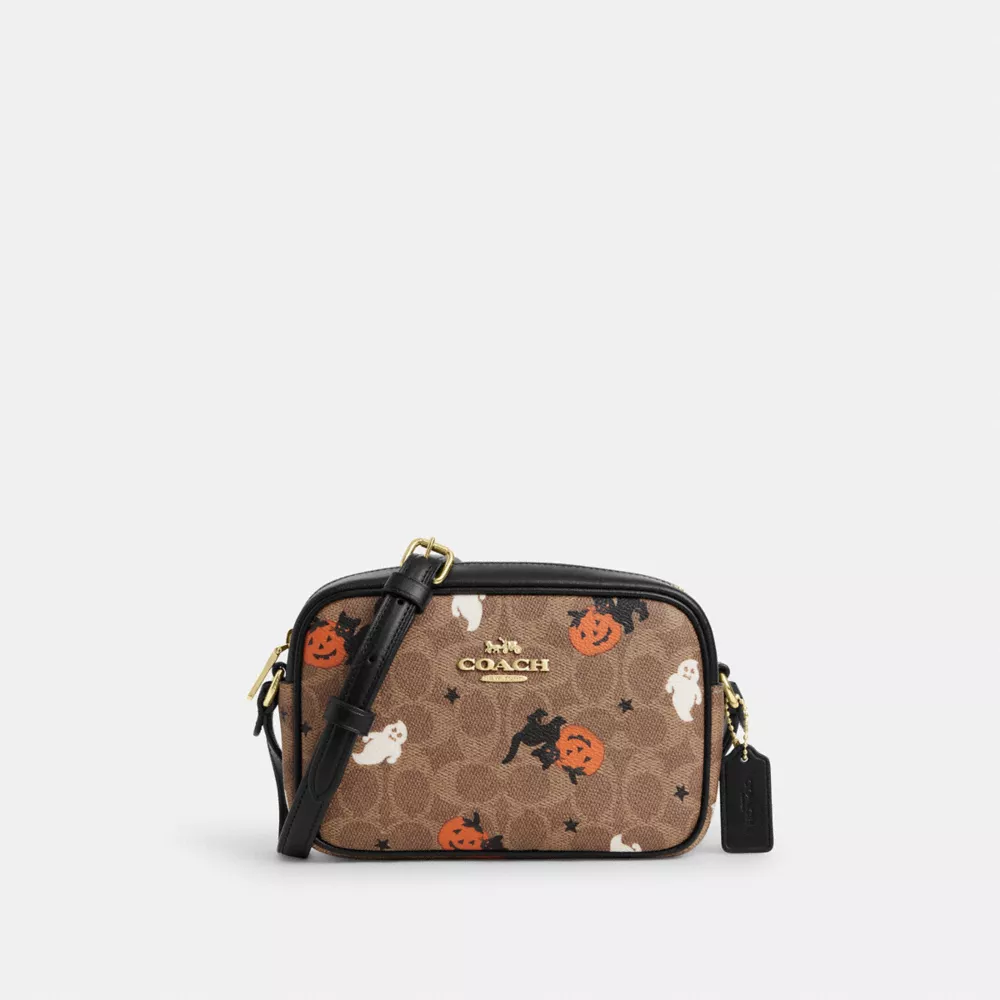 Mini Jamie Camera Bag In Signature Canvas With Halloween Print