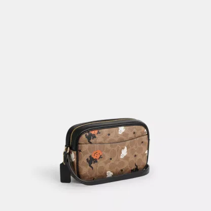 Mini Jamie Camera Bag In Signature Canvas With Halloween Print