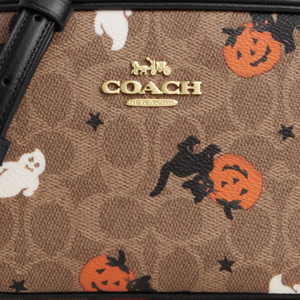 Mini Jamie Camera Bag In Signature Canvas With Halloween Print