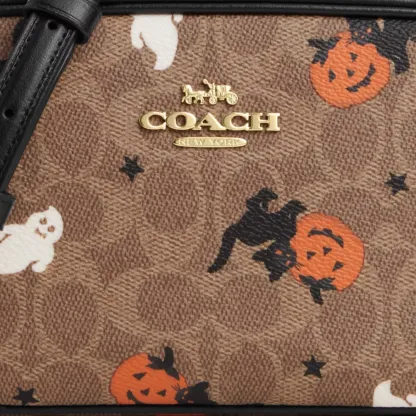 Mini Jamie Camera Bag In Signature Canvas With Halloween Print