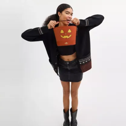 Trick Or Treat Bucket With Halloween Pumpkin