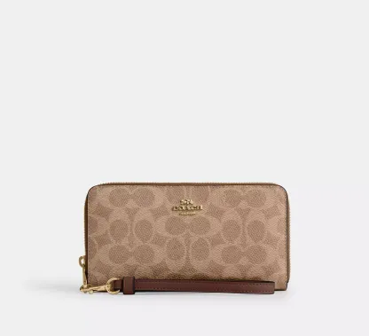Long Zip Around Wallet In Signature Canvas