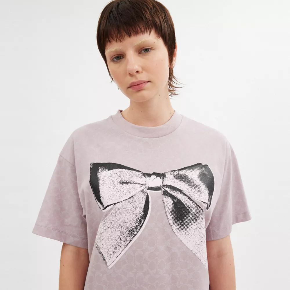 Signature Bow T Shirt In Organic Cotton