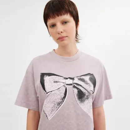 Signature Bow T Shirt In Organic Cotton