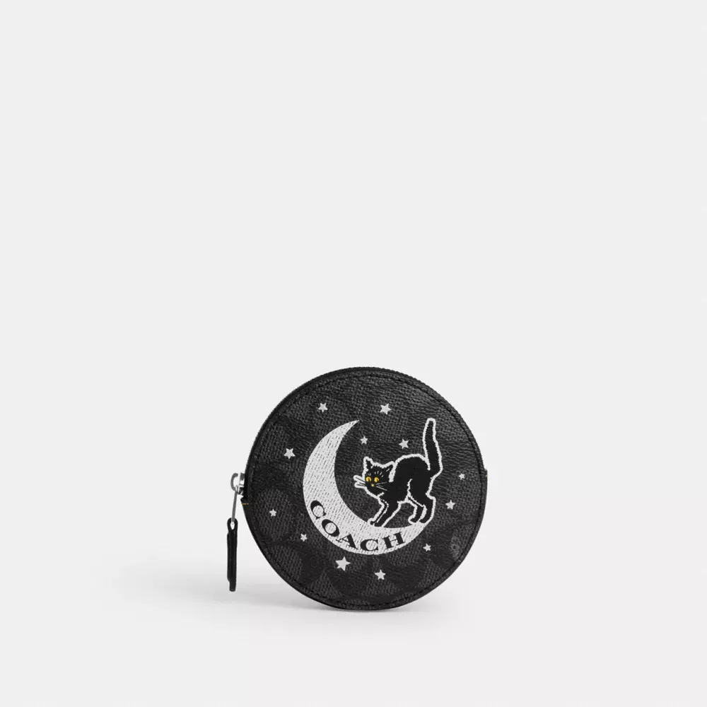 Coin Case In Signature Canvas With Halloween Graphic