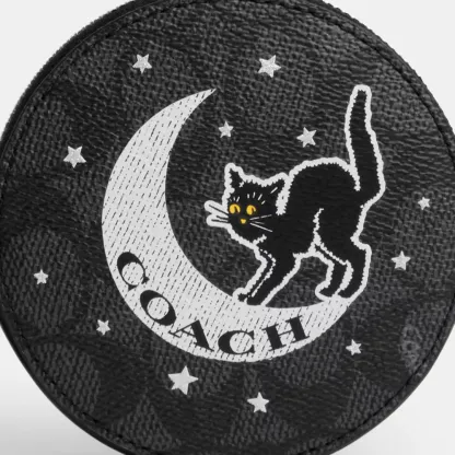 Coin Case In Signature Canvas With Halloween Graphic