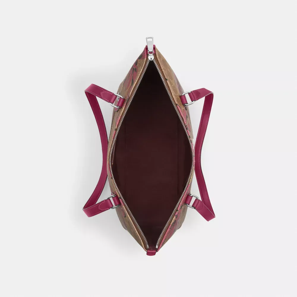 Gallery Tote Bag In Signature Canvas With Bow Print