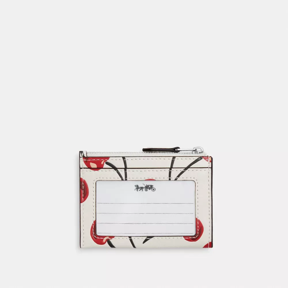 Mini Skinny Id Case With Cherry Print