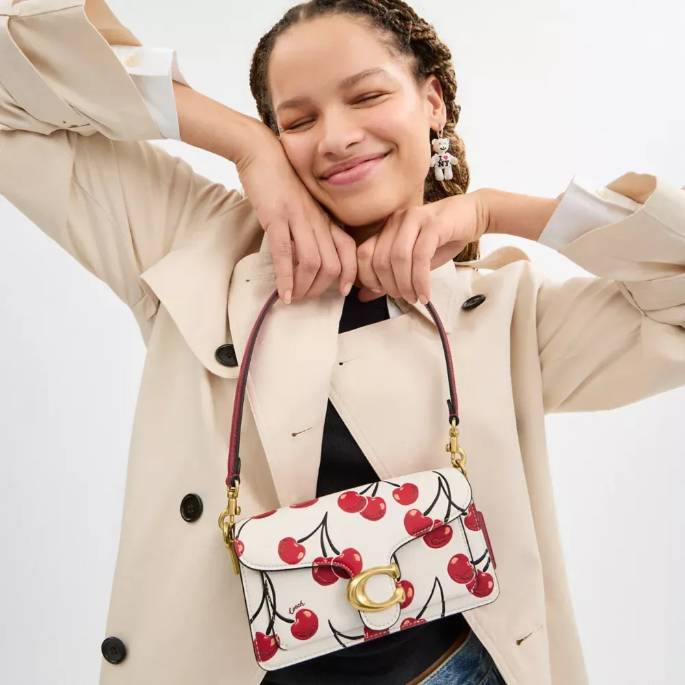 Tabby Shoulder Bag 20 With Cherry Print