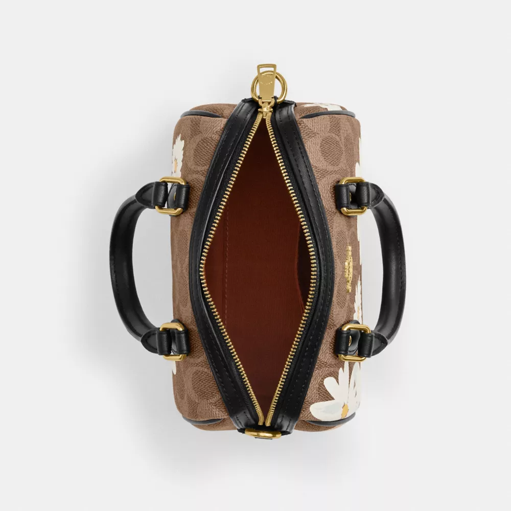 Mini Rowan Crossbody Bag In Signature Canvas With Floral Print