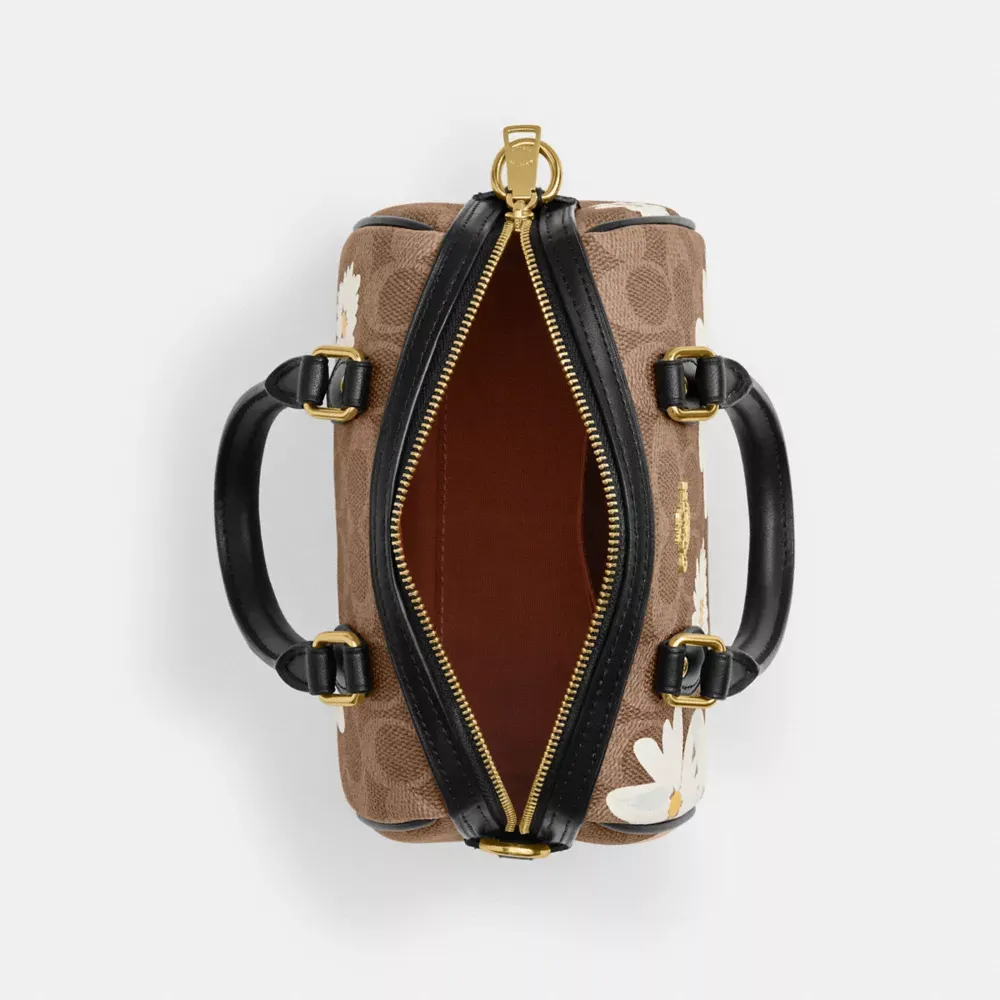 Mini Rowan Crossbody Bag In Signature Canvas With Floral Print