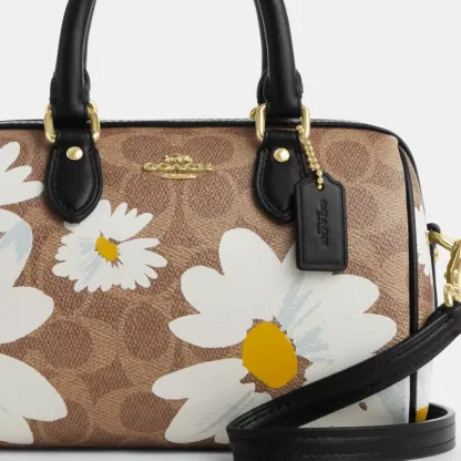 Mini Rowan Crossbody Bag In Signature Canvas With Floral Print