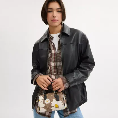 Mini Rowan Crossbody Bag In Signature Canvas With Floral Print