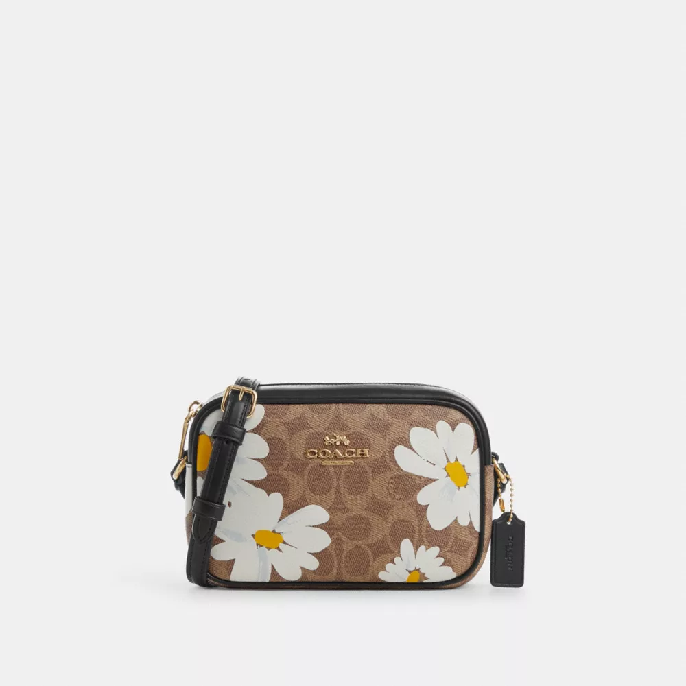 Mini Jamie Camera Bag In Signature Canvas With Floral Print