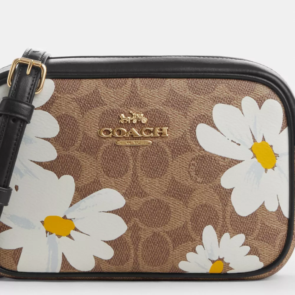 Mini Jamie Camera Bag In Signature Canvas With Floral Print