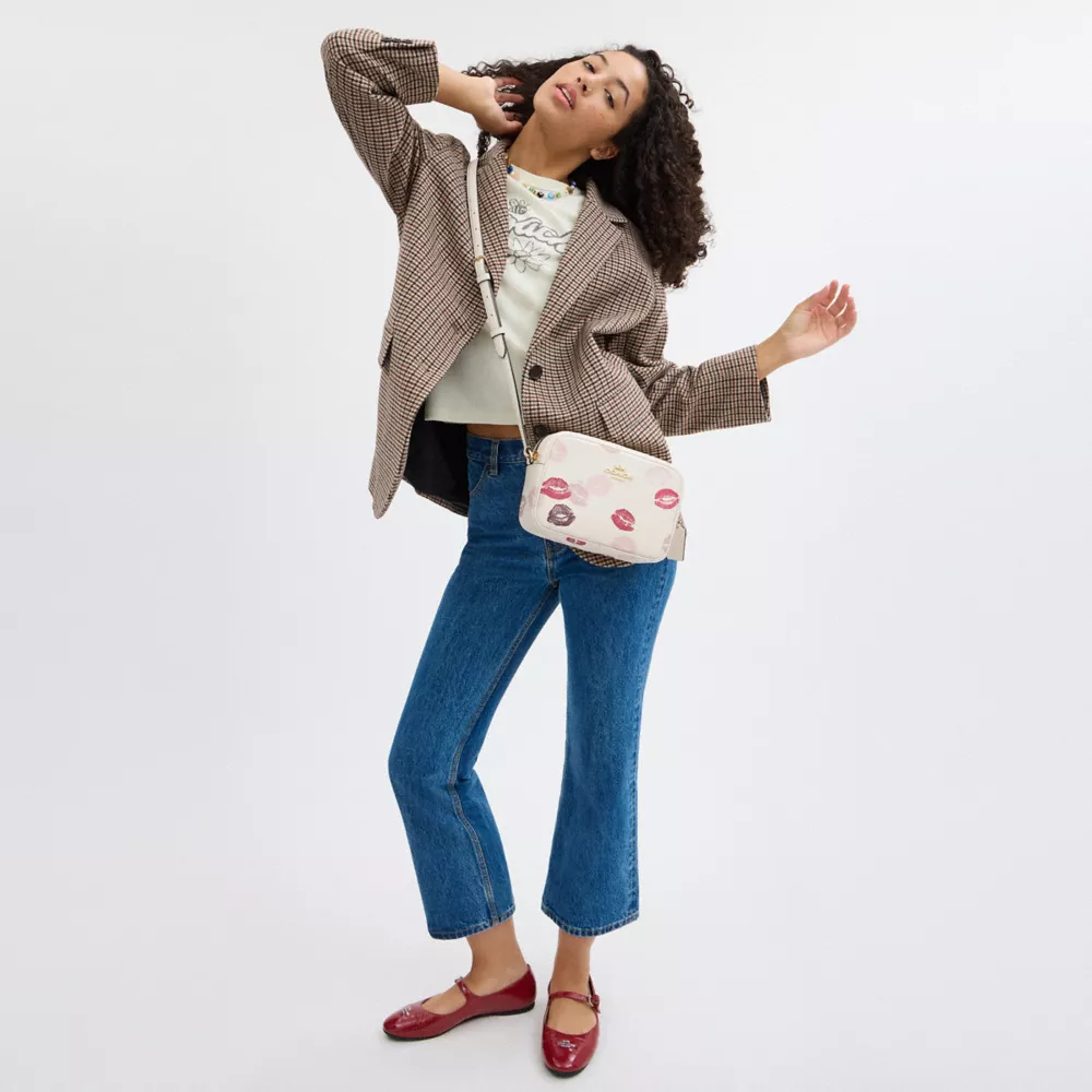 Jamie Camera Bag With Lips Print