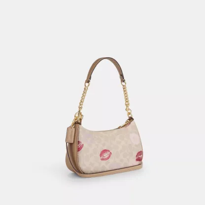 Teri Shoulder Bag In Signature Canvas With Lips Print