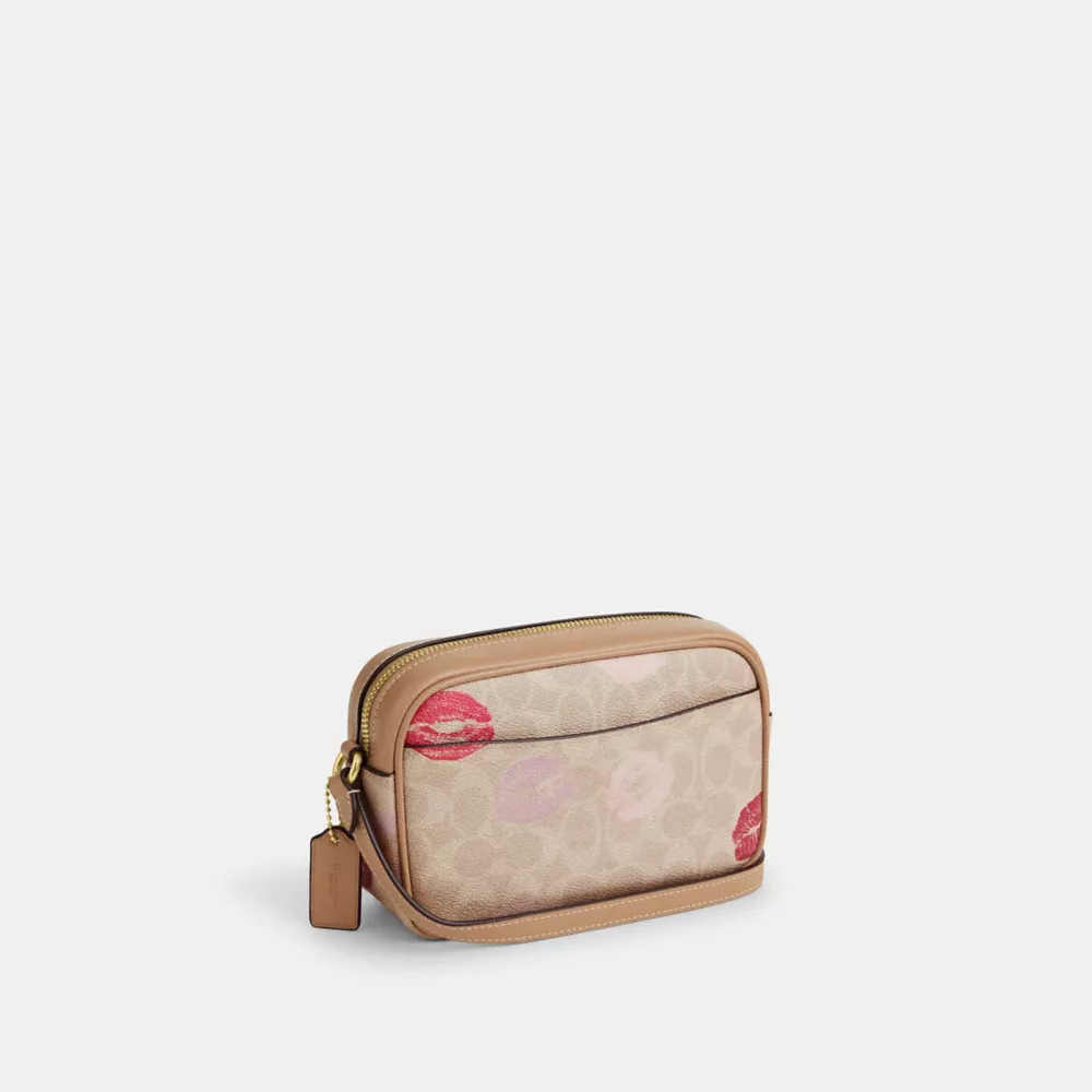 Mini Jamie Camera Bag In Signature Canvas With Lips Print