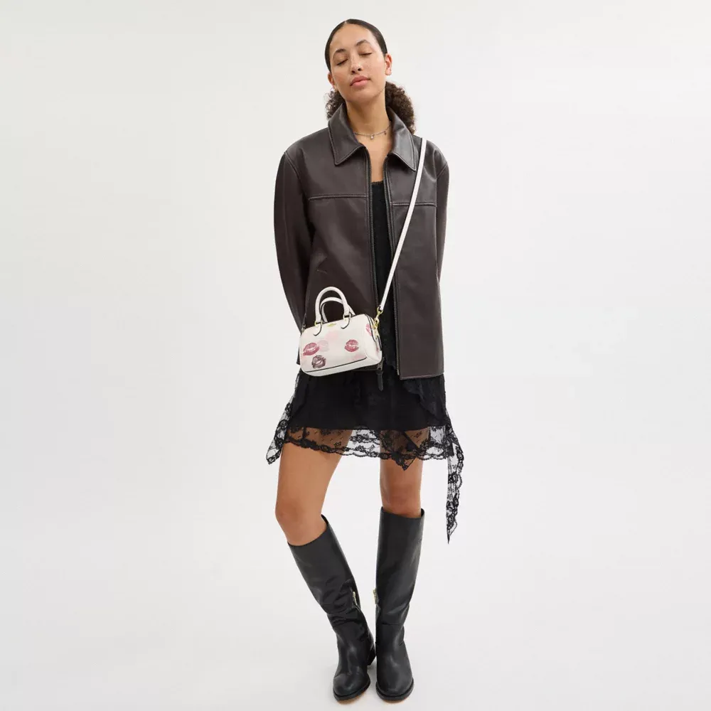 Mini Rowan Crossbody Bag With Lips Print
