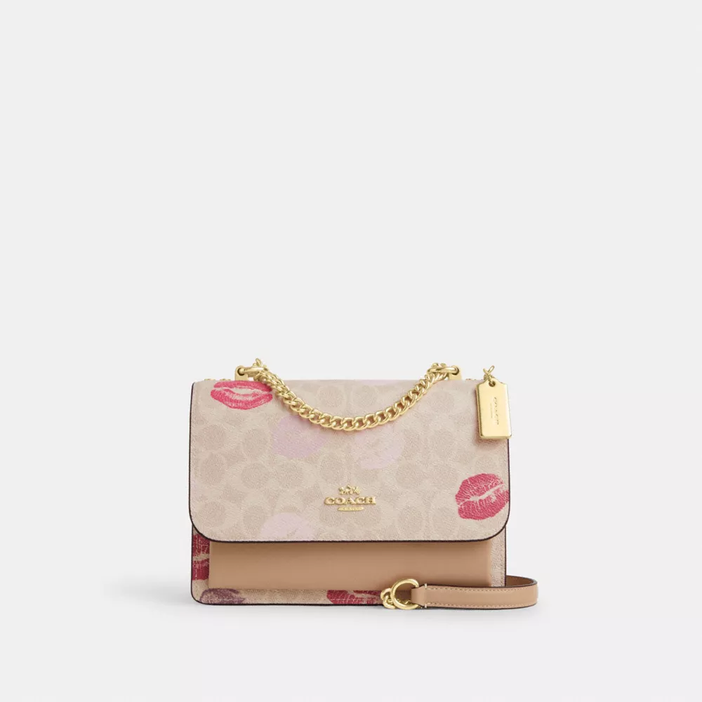 Klare Crossbody Bag In Signature Canvas With Lips Print