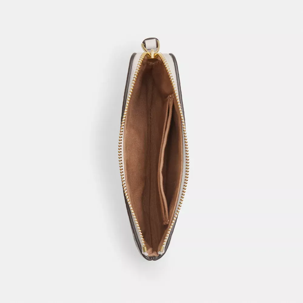 Corner Zip Wristlet With Lips Print