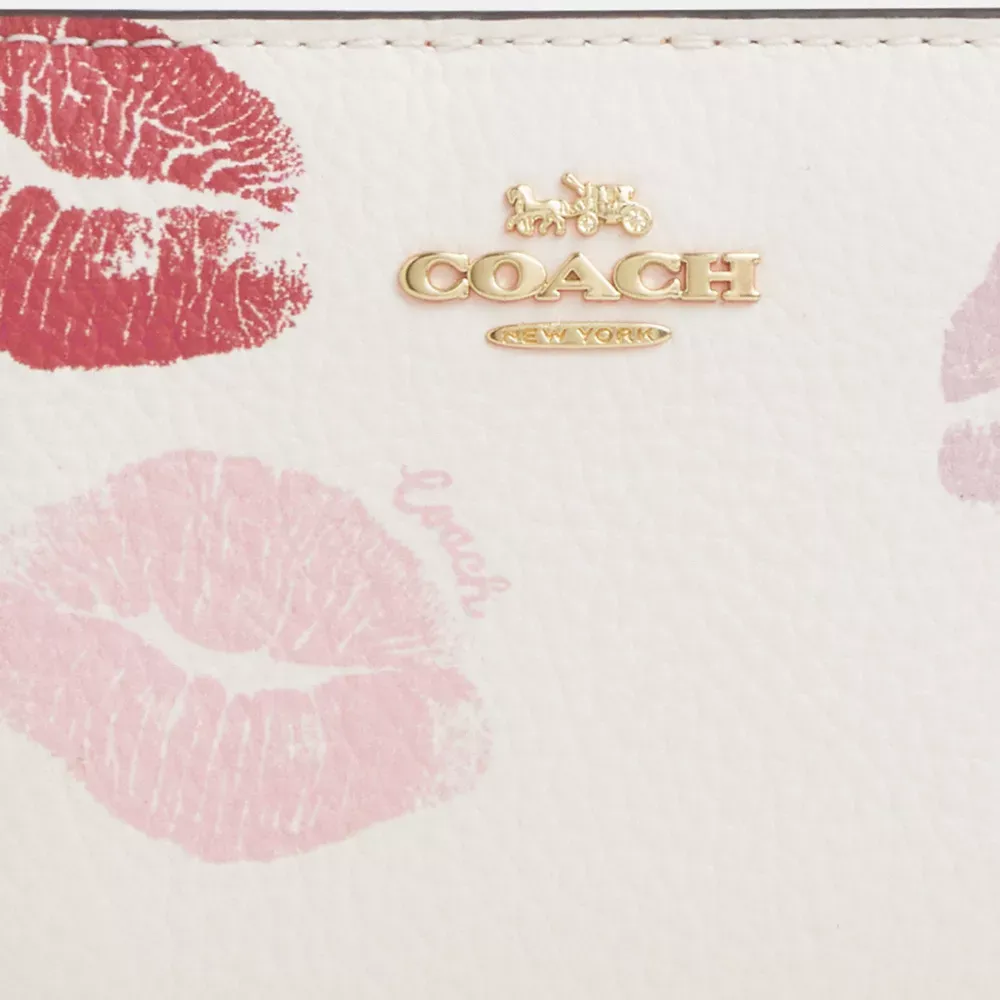 Snap Wallet With Lips Print
