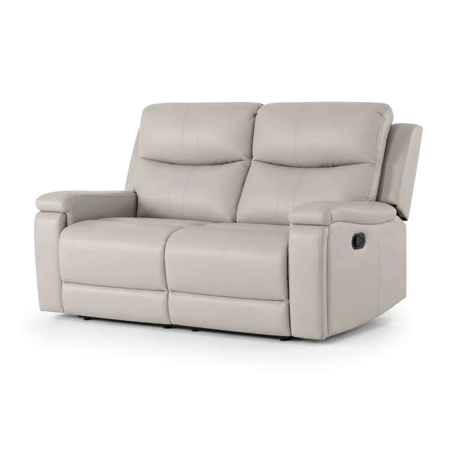 2-Sitzer Sofa mit verstellbarer Rückenlehne Kunstleder Beige