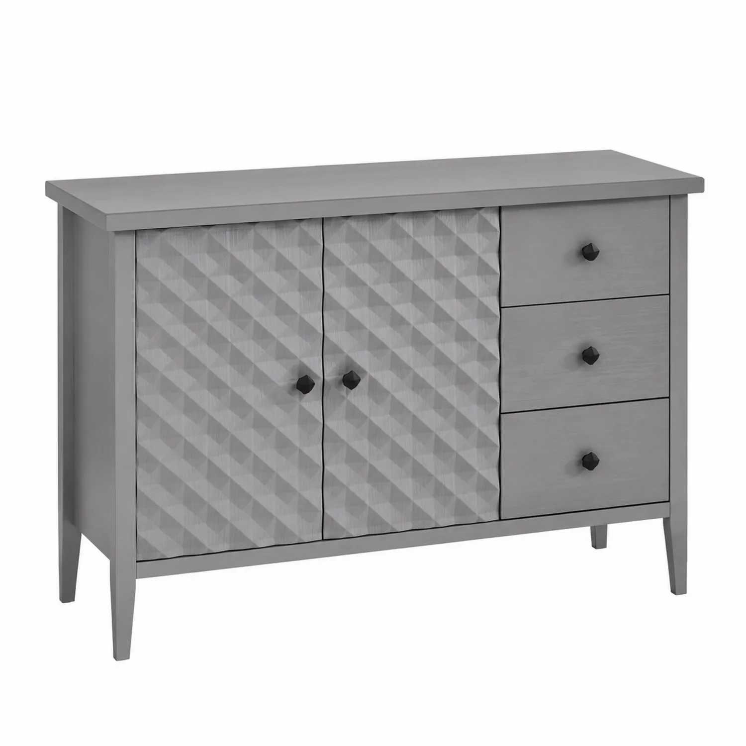 Sideboard aus Holz Grau mit 2 Türen und 3 Schubladen