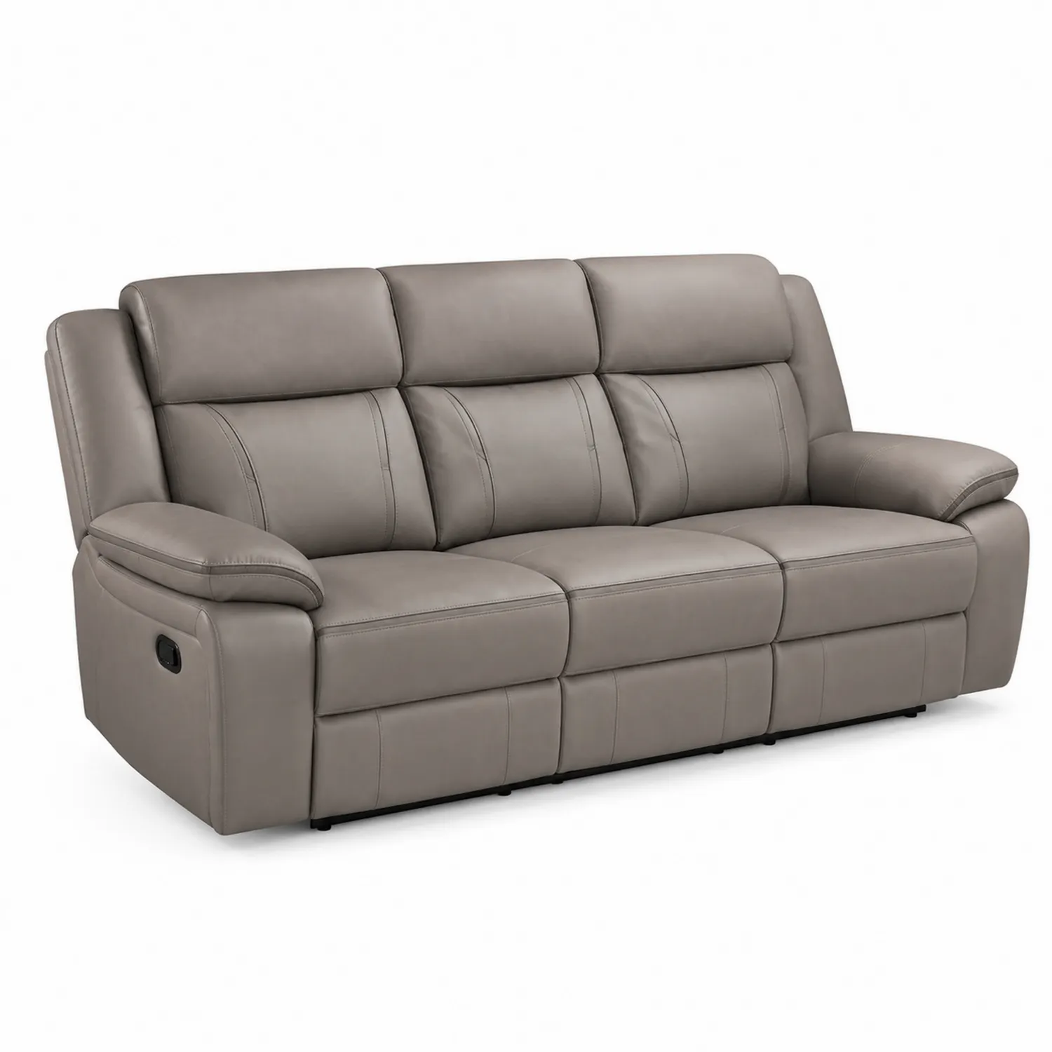 3-Sitzer Sofa Leder Grau 200cm