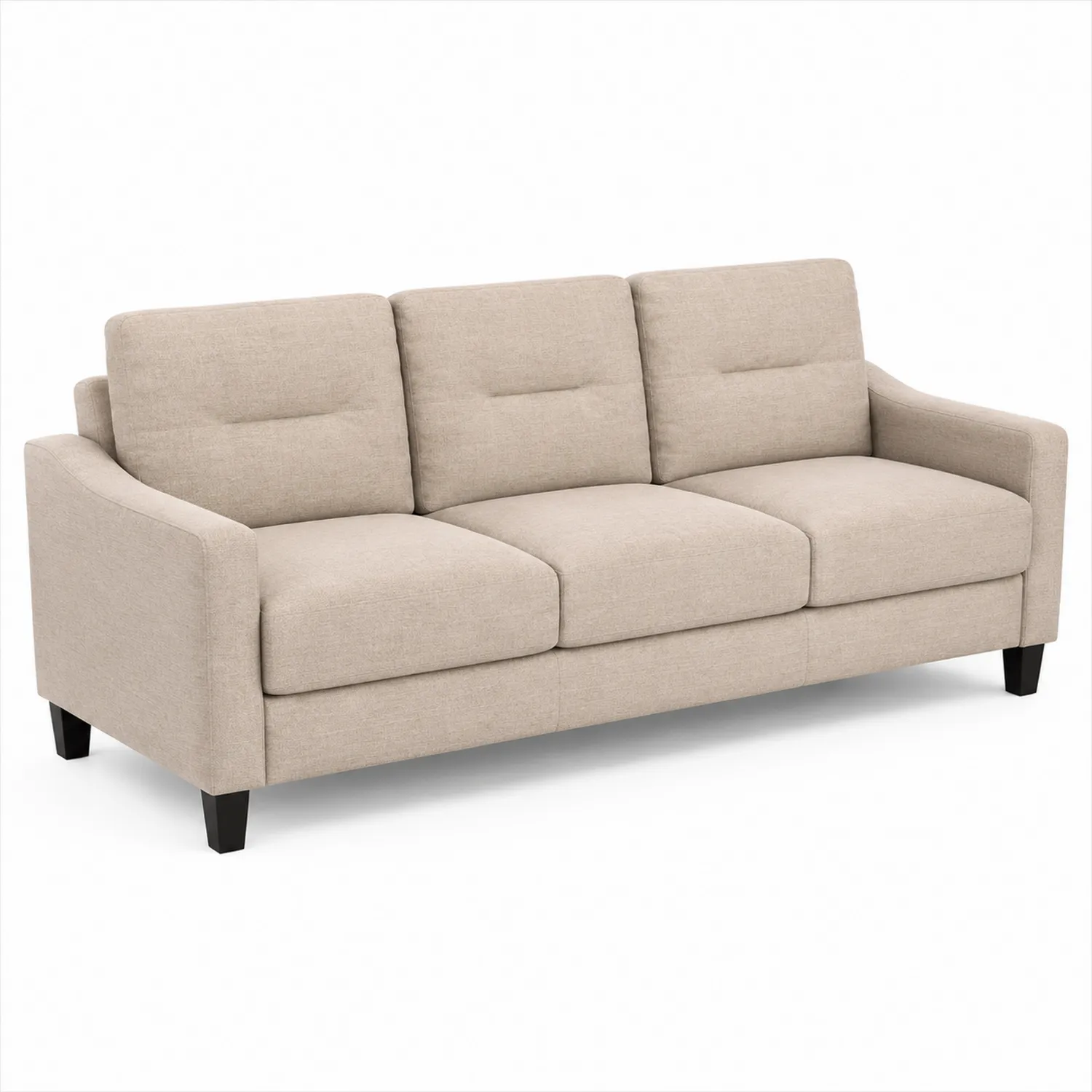 3-Sitzer Sofa Stoff Beige 200x85x90 cm