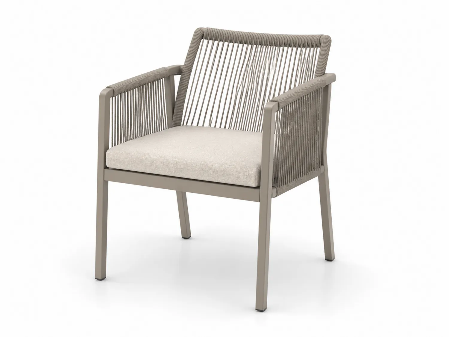 Gartenstuhl Aluminium Kunststoffseil Beige