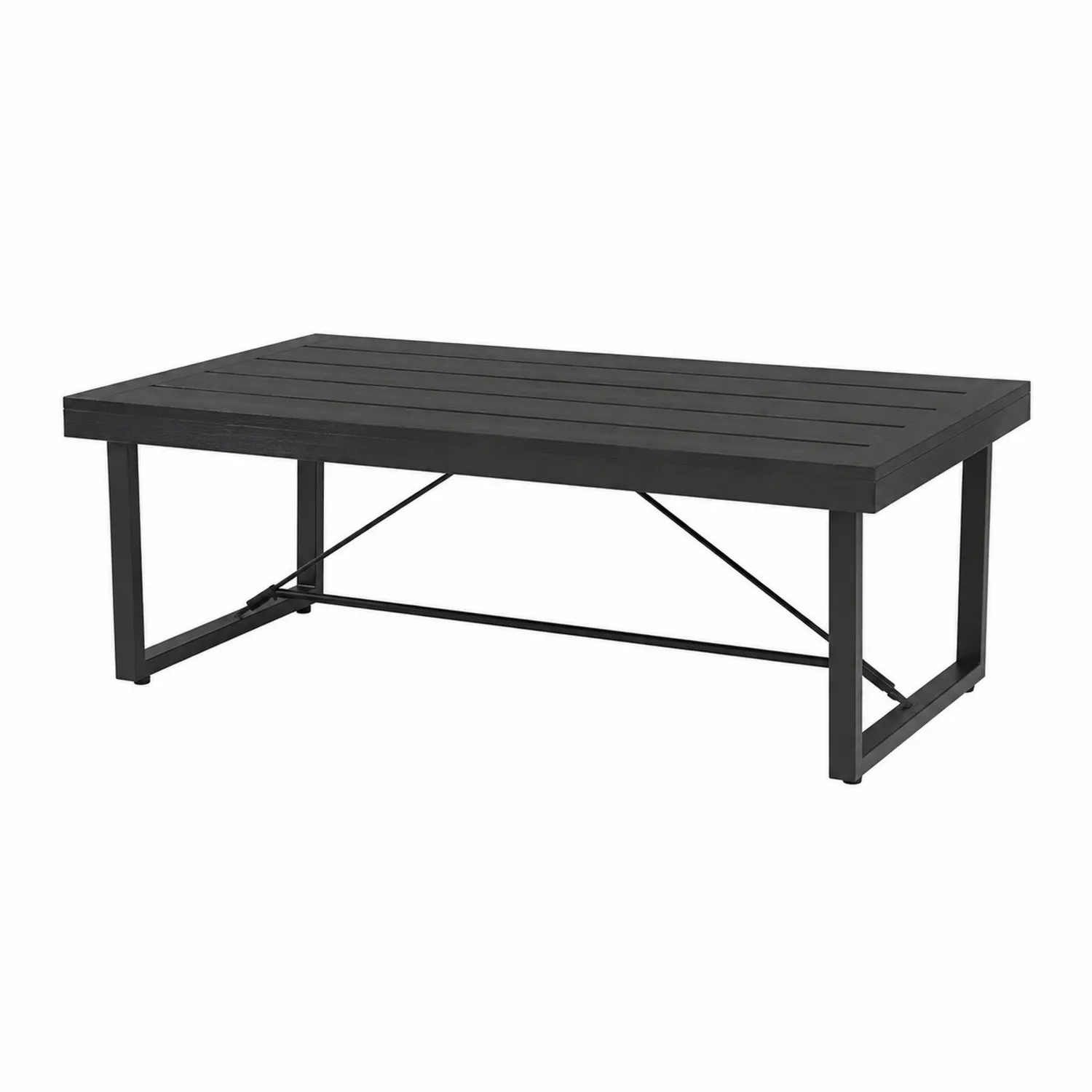 Garten-Couchtisch Aluminium Rechteck Schwarz