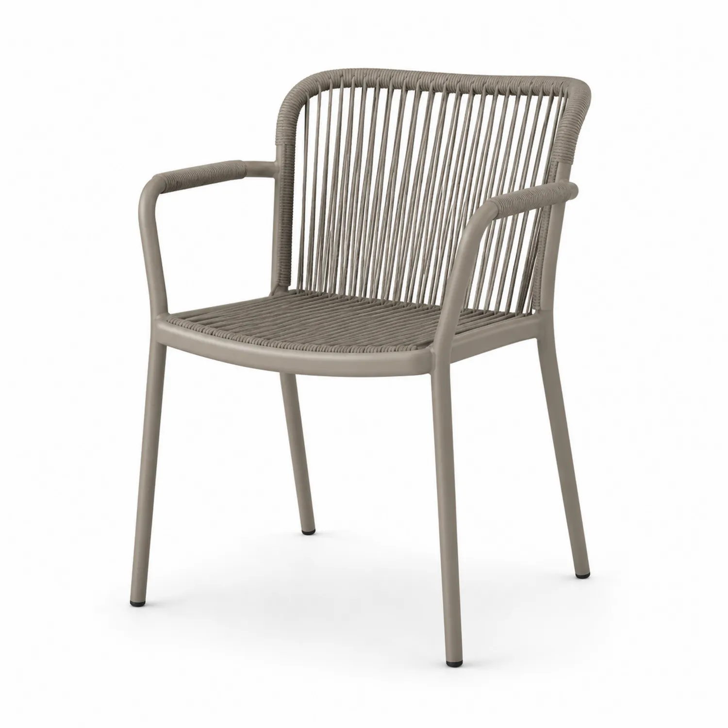 Outdoor-Stuhl aus Aluminium und Polyestergarn Grau