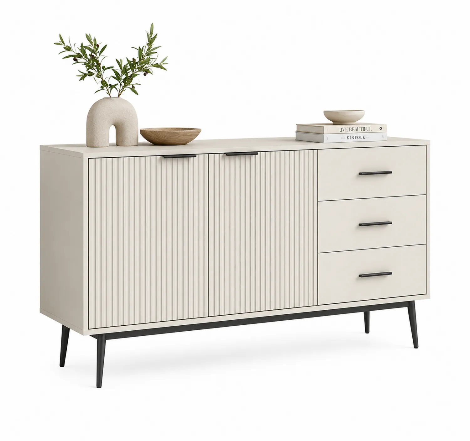 Sideboard MDF 120cm x 40cm x 80cm Beige