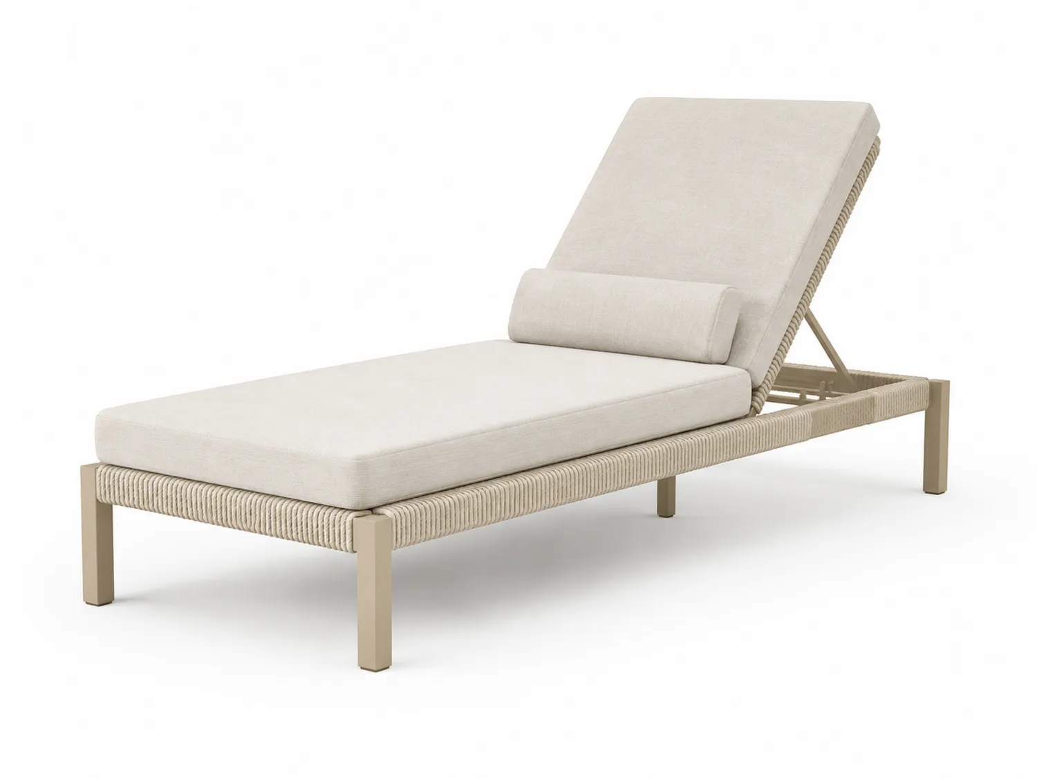 Outdoor-Liegestuhl Aluminium Textilene Beige 200 cm