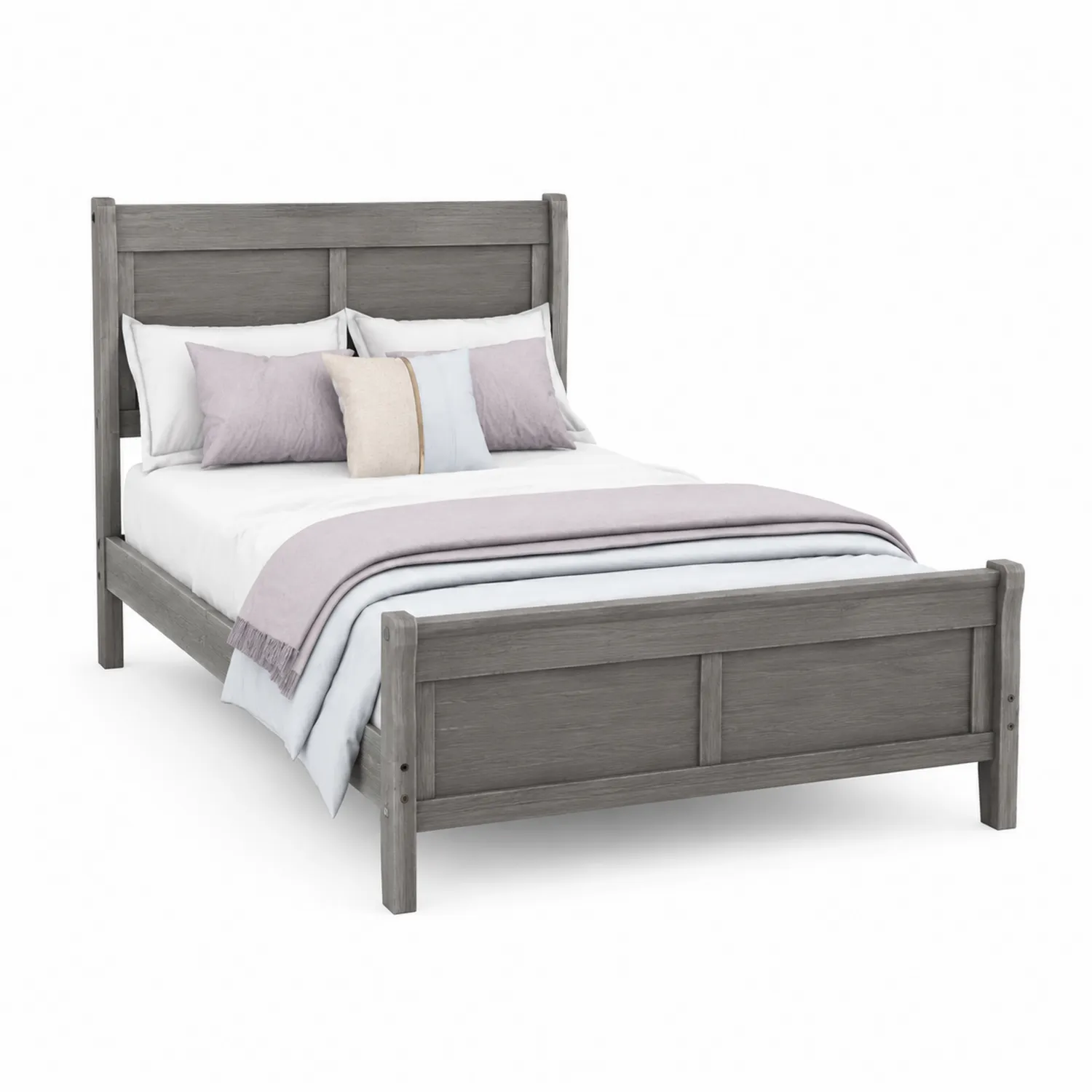 Holzbett mit Kopfteil 200x160 cm Grau