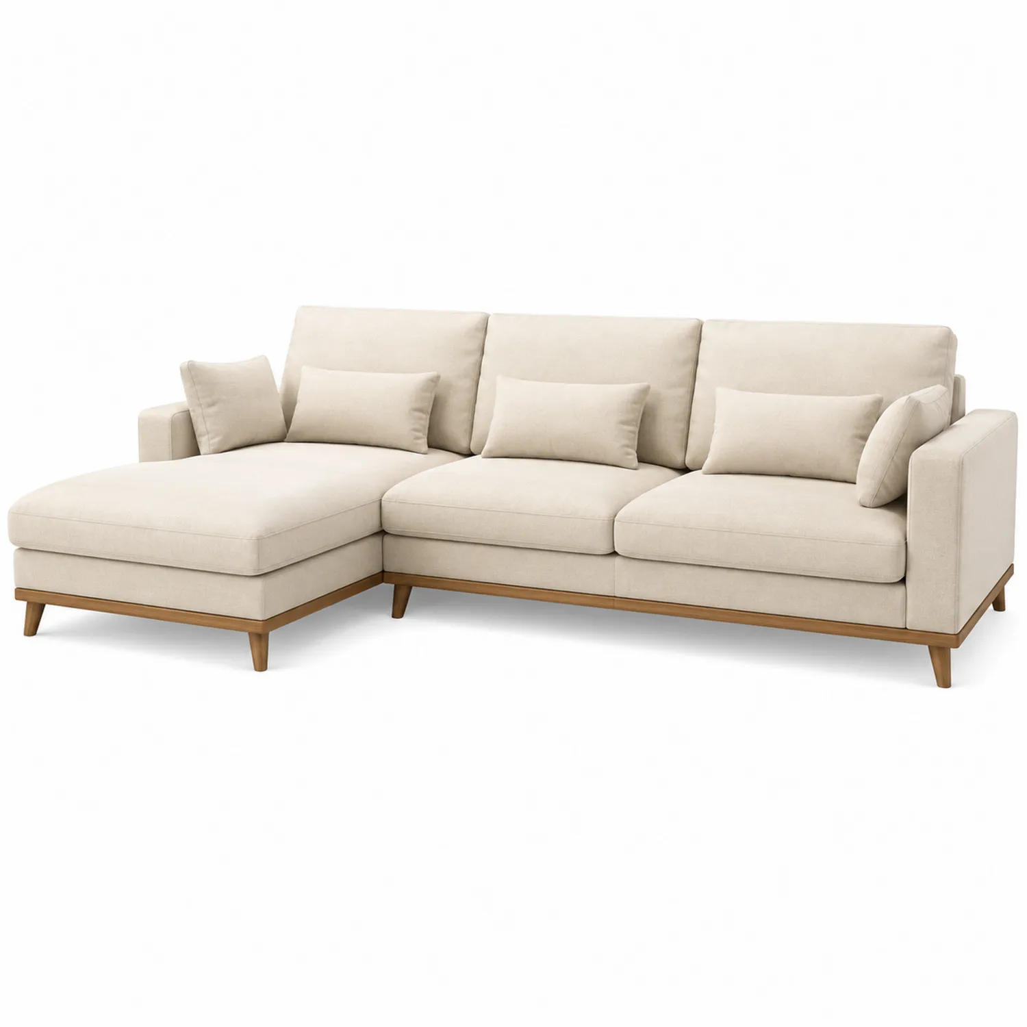 Modulares Sofa mit Stoffbezug L-Form Beige