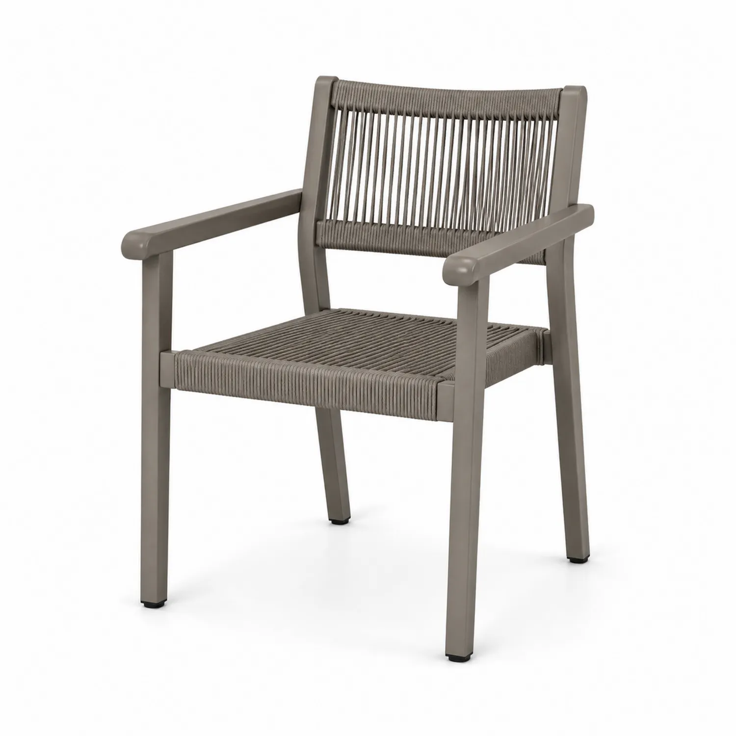 Stuhl Polypropylenrahmen mit Geflecht Taupe 55x60x85 cm