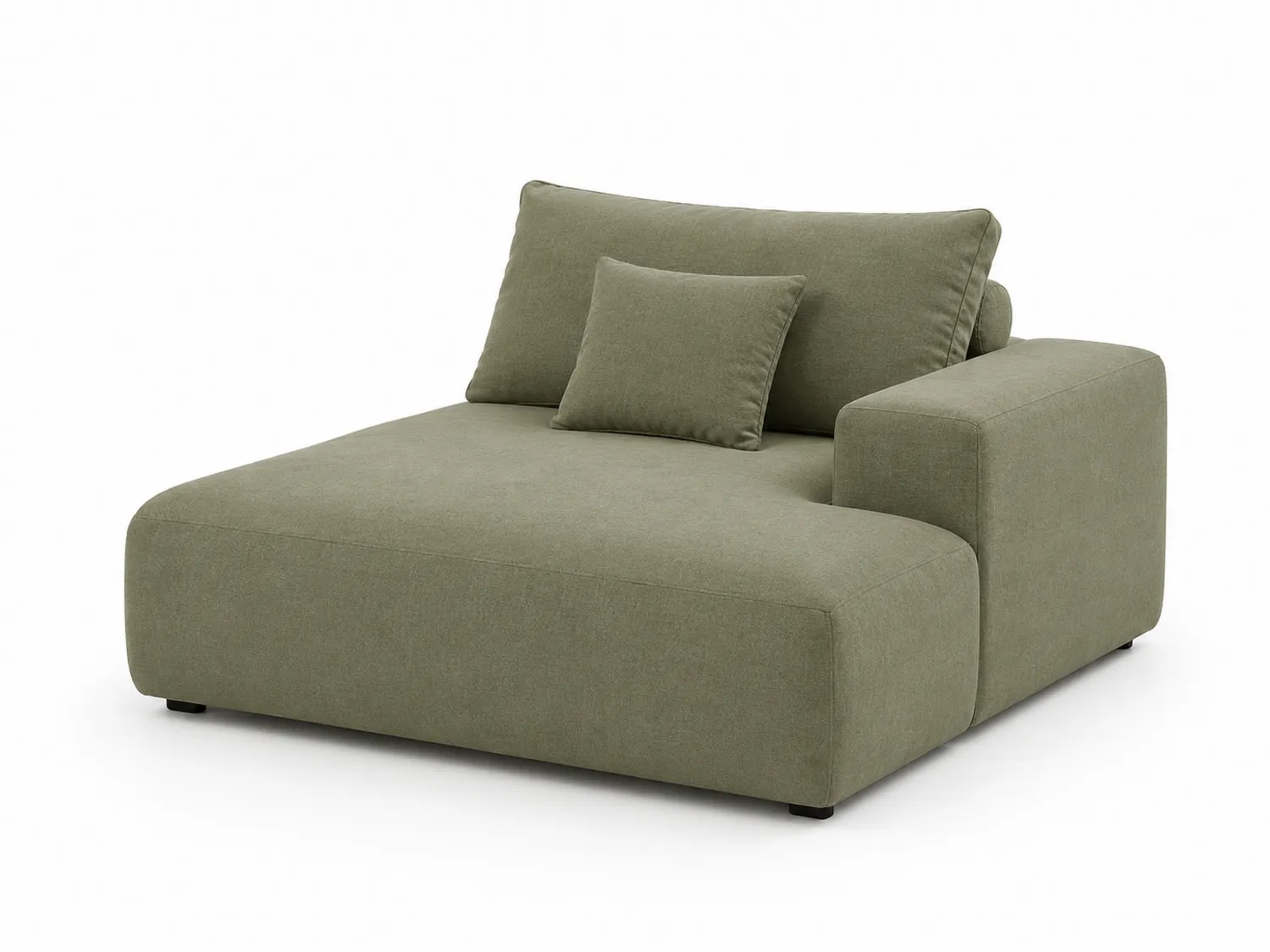 Sofa mit Kissen Set aus Holz und Polyester in Grün 170cm