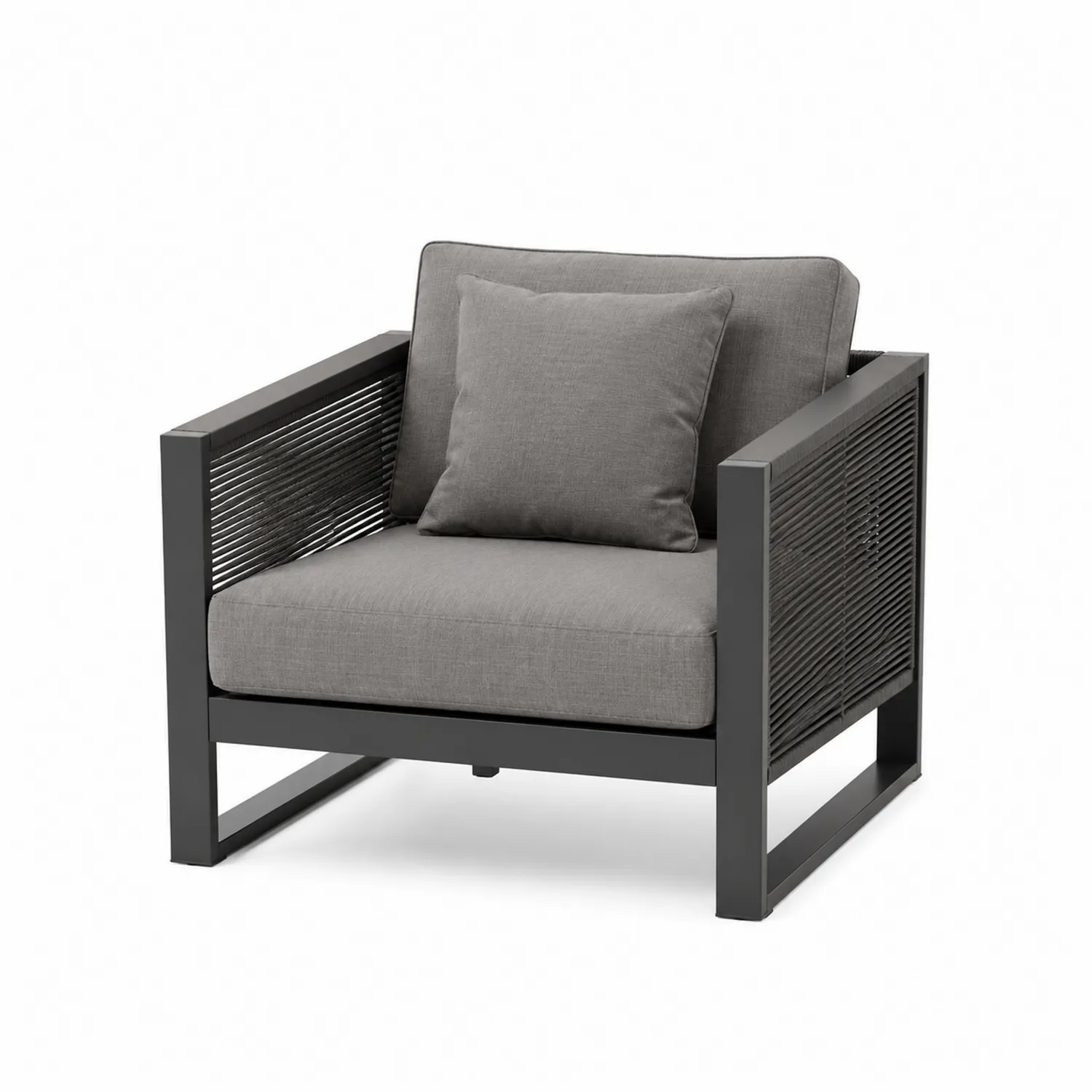Grau Outdoor-Clubstuhl aus Aluminium