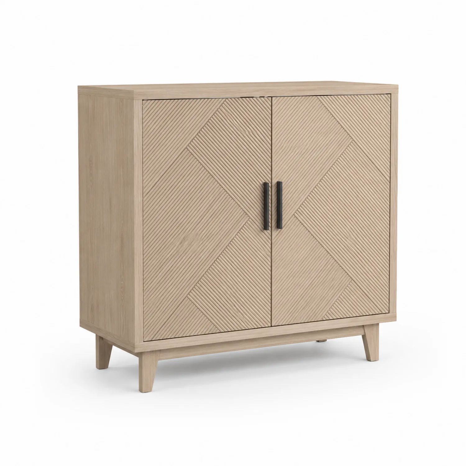 Holzschrank mit zwei Türen, Beige, 90 cm x 40 cm x 100 cm