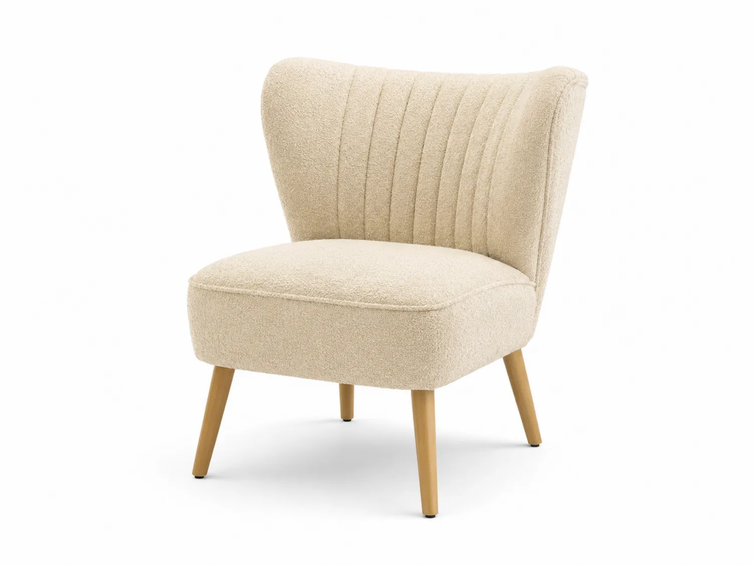Polstersessel mit Holzbeinen Beige