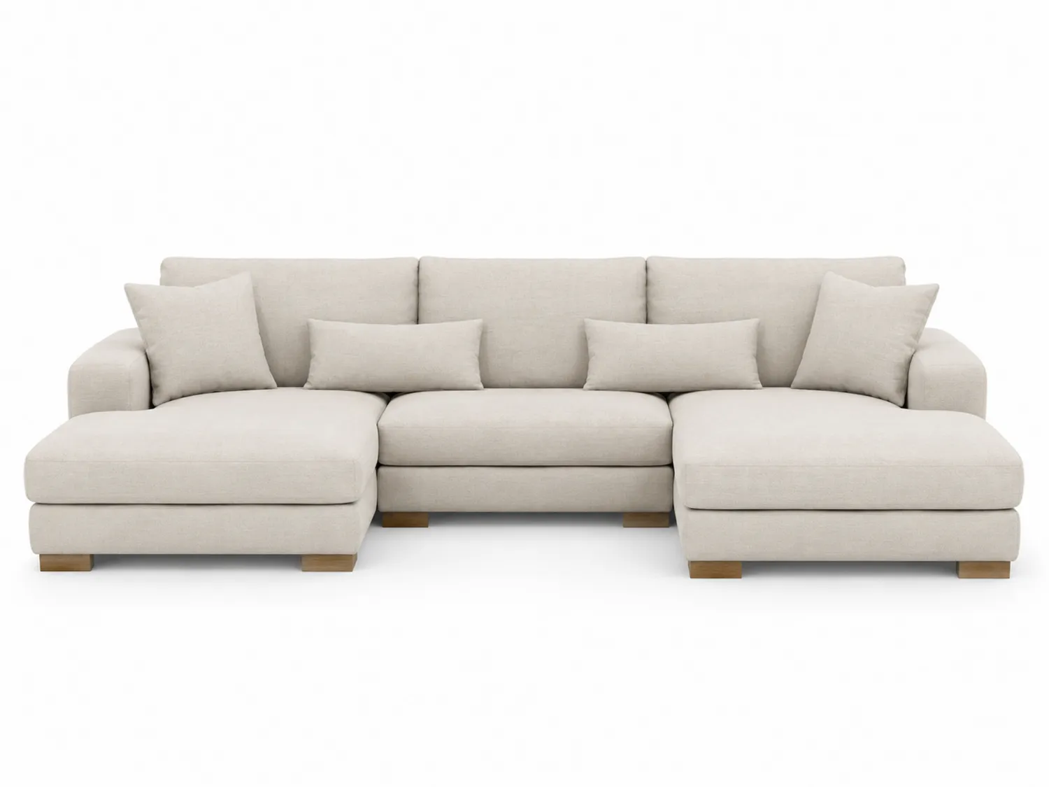 Ecksofa aus Holz und Polyester Beige